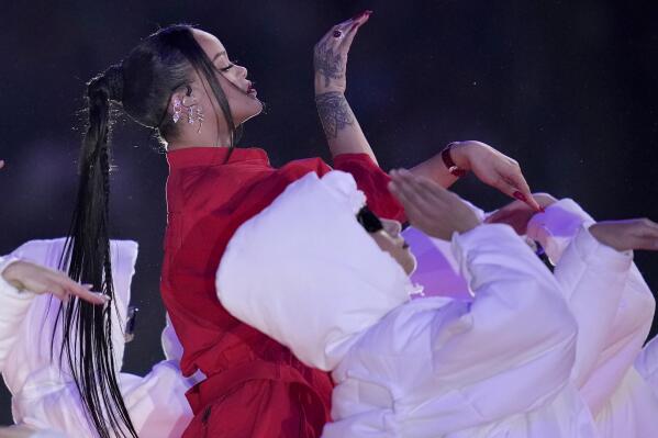 Review: Rihanna shines in singular Super Bowl halftime show