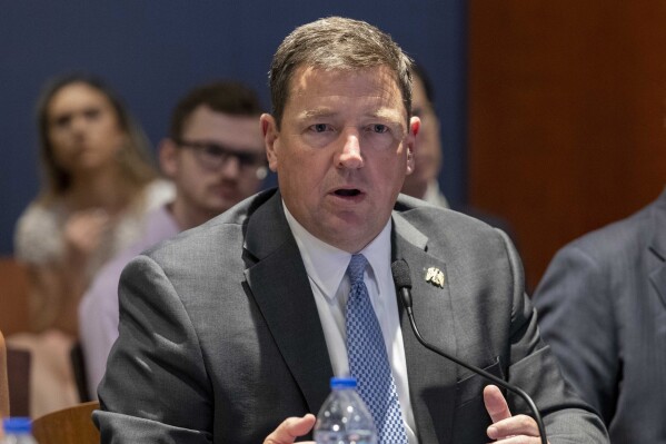 Ed Martin speaks at an event hosted by Rep. Matt Gaetz, R-Fla., at the Capitol in Washington, June 13, 2023. (AP Photo/Amanda Andrade-Rhoades, File)