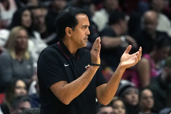 Erik Spoelstra's path from the Miami Heat video room to a contract like none other | AP News