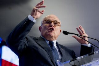 FILE - In this May 5, 2018, file photo, Rudy Giuliani, an attorney for President Donald Trump, speaks in Washington. President Donald Trump’s personal lawyer says he is urging Ukraine to open investigations that could benefit Trump politically in the United States. Rudy Giuliani took to Twitter Friday to explain his rationale for traveling to Kiev to push for two probes. (AP Photo/Andrew Harnik, File)