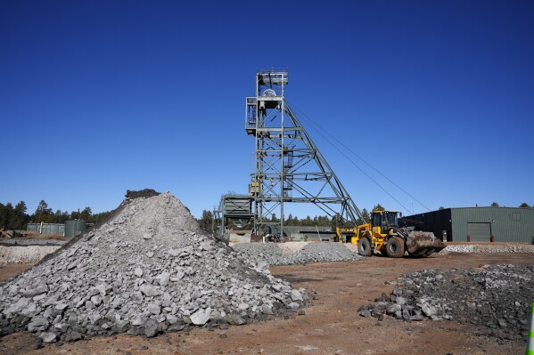 A uranium ore pile is the first to be mined at the Energy Fuels Inc. uranium Pinyon Plain Mine Wednesday, Jan. 31, 2024, near Tusayan, Ariz. (AP Photo/Ross D. Franklin, File)