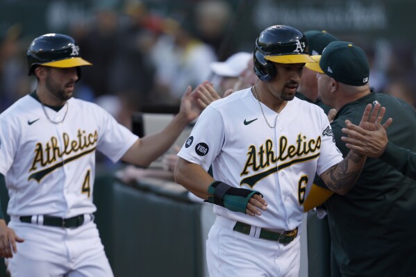 Langeliers' 3-run double sends MLB-worst A's past MLB-best Rays for  season-high 6th straight win