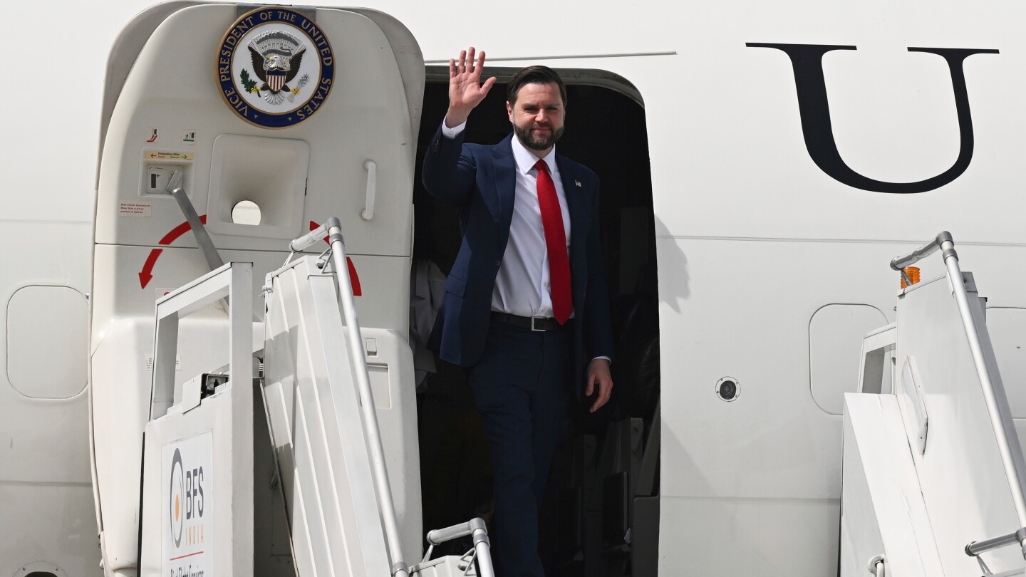Vance arrives in India for a 4-day visit that includes talks with Modi and personal engagements