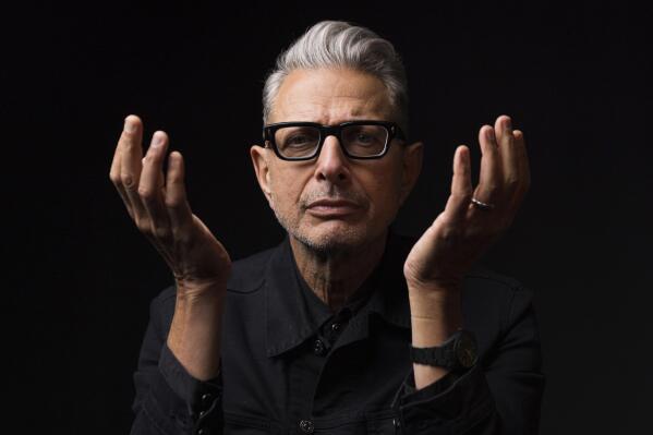 Jeff Goldblum poses for a portrait to promote the film "Jurassic World Dominion" at the Universal Studios Lot in Los Angeles on on Tuesday, May 10, 2022. (Photo by Willy Sanjuan/Invision/AP)