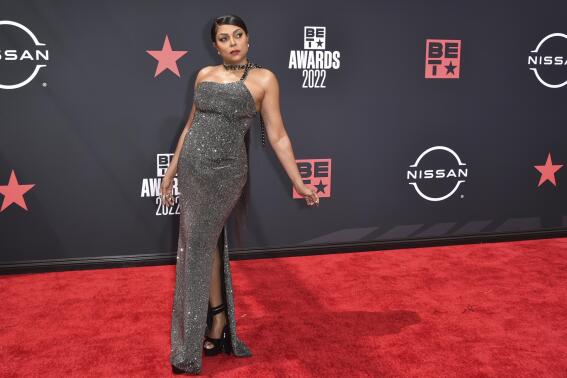 FILE - Taraji P. Henson arrives at the BET Awards on Sunday, June 26, 2022, at the Microsoft Theater in Los Angeles. Alabama State University is partnering on a new project to make free mental health resources more widely available to students at historically Black colleges and universities. The “She Care Wellness Pods" will give students access to therapy sessions, workshops, yoga and quiet spaces. Actress Taraji P. Henson's Boris Lawrence Henson Foundation is partnering with the Kate Spade Foundation to place the pods on HBCU campuses. (Photo by Richard Shotwell/Invision/AP, File)
