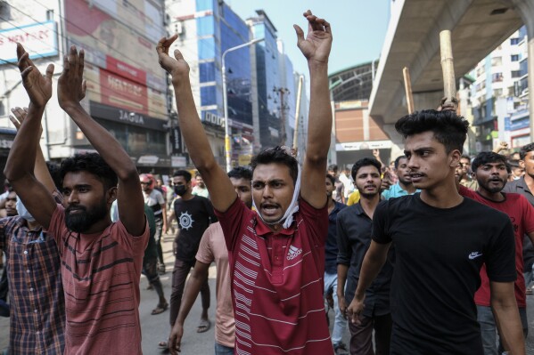 Police and opposition party supporters clash in Bangladesh