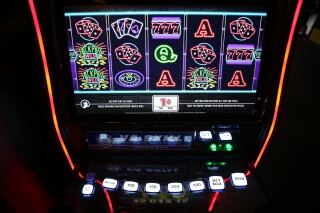 A skill machine displays is screen at the Shebeen Pub and Braai in Charlottesville, Va., Oct. 10, 2019. Virginia lawmakers have passed legislation Friday, March 1, 2024, that would legalize skill games, the slots-like betting machines that proliferated in businesses around the state before an on-again, off-again ban took effect. (Erin Edgerton/The Daily Progress via AP)