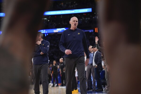 Indiana Pacers coach Rick Carlisle leaves the court after being ejected during the second half of Game 2 of the team's NBA basketball second-round playoff series against the New York Knicks, Wednesday, May 8, 2024, in New York. The Knicks won 130-121. (AP Photo/Frank Franklin II)