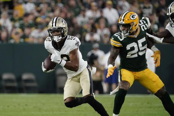 Olave has 20-yard TD catch in Saints' 20-10 loss to Packers