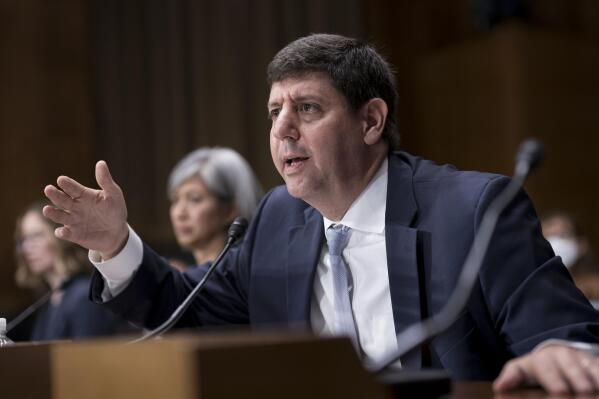 Steven Dettelbach, President Joe Biden's pick to head the Bureau of Alcohol, Tobacco, Firearms, and Explosives, testifies before the Senate Judiciary Committee during his confirmation hearing, at the Capitol in Washington, Wednesday, May 25, 2022, the morning after the killing of at least 19 children by a teenage gunman at a Texas elementary school. (AP Photo/J. Scott Applewhite)