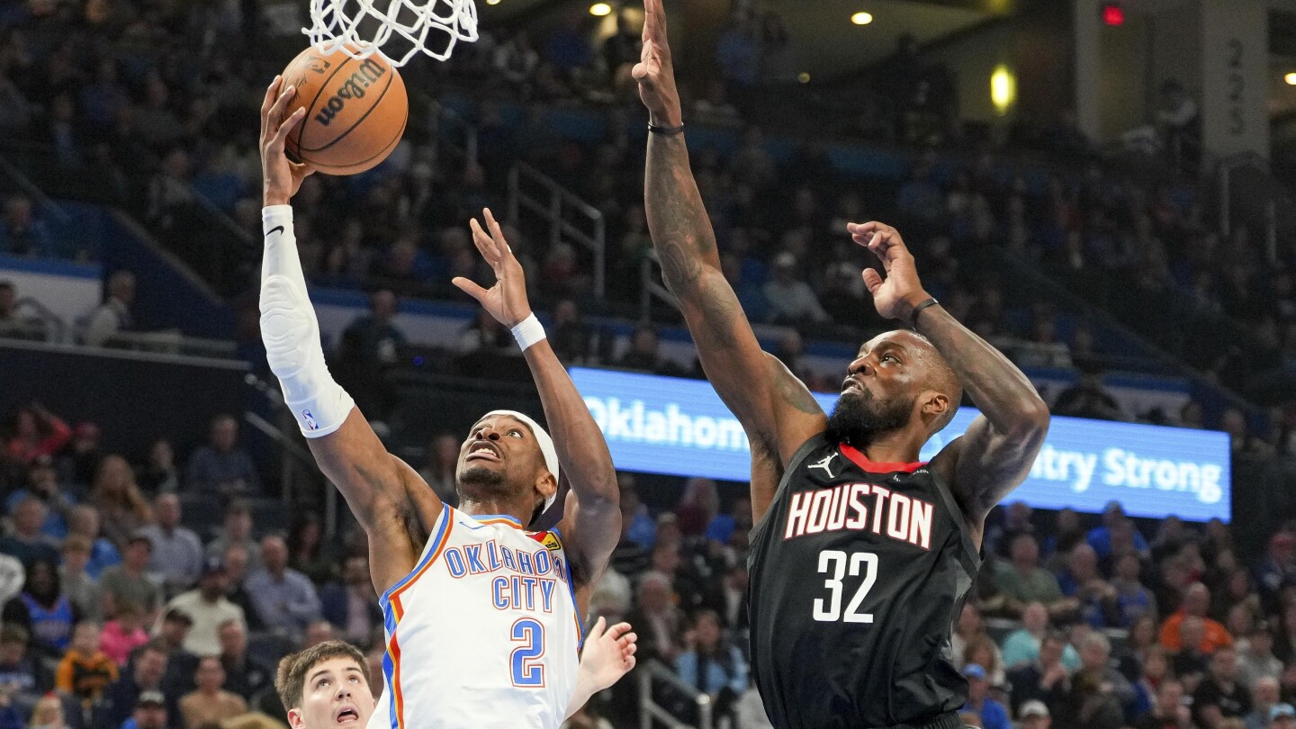 Gilgeous-Alexander scores 51 as Thunder top Rockets 137-128 for 50th win