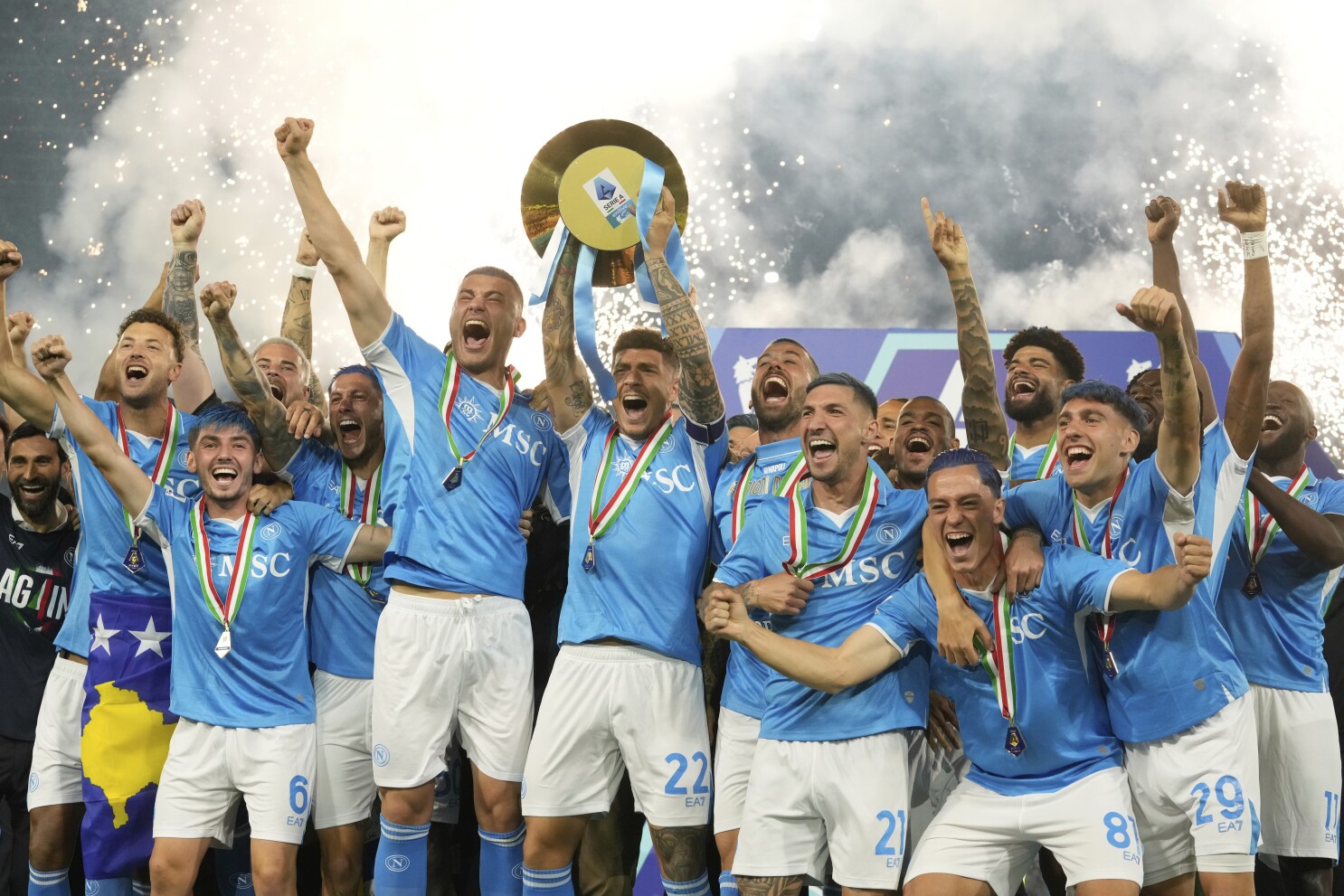 McTominay and Lukaku goals lead Napoli to Serie A title and Conte's 'most unexpected' trophy