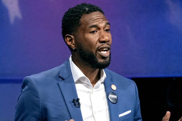 FILE - New York Public Advocate Jumaane Williams speaks as he participates in a New York gubernatorial primary debate at the studios of WNBC4-TV, June 16, 2022, in New York. Williams' proposed bill that would require police officers to document basic information when they question someone has divided city government and been thrust into the national spotlight after police pulled over a black lawmaker without giving him a reason. (Craig Ruttle/Newsday via AP, Pool, File)