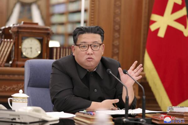 In this photo provided by the North Korean government, North Korean leader Kim Jong Un attends a meeting of the Workers' Party of Korea in Pyongyang, North Korea Monday, June 27, 2022. Independent journalists were not given access to cover the event depicted in this image distributed by the North Korean government. The content of this image is as provided and cannot be independently verified. Korean language watermark on image as provided by source reads: "KCNA" which is the abbreviation for Korean Central News Agency. (Korean Central News Agency/Korea News Service via AP)