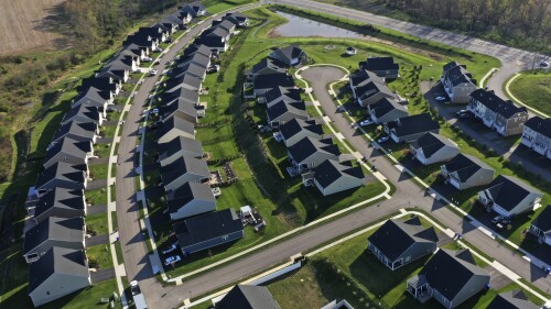 New Homes dot the landscape in Middlesex Township, Pa., on Thursday, Apr. 19, 2023. On Thursday, Freddie Mac reports on this week's average U.S. mortgage rates. (AP Photo/Gene J. Puskar)