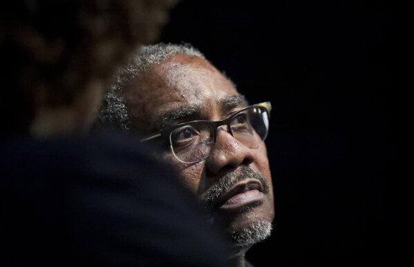 FILE - In this May 22, 2019, file photo Rep. Gregory Meeks, D-NY, waits for a town hall forum for 2020 presidential candidates to begin at LaGuardia Community College in New York. The Congressional Black Caucus PAC is endorsing Joe Biden’s presidential bid, further cementing his support among the nation’s influential black political leadership. Black voters have long anchored the former vice president’s White House bid with decisive wins in South Carolina and on Super Tuesday. The chairman of the Congressional Black Caucus political action committee is New York congressman Gregory Meeks, who tells The Associated Press there’s “no question” Biden is the right person to lead the country.(AP Photo/Bebeto Matthews, File)