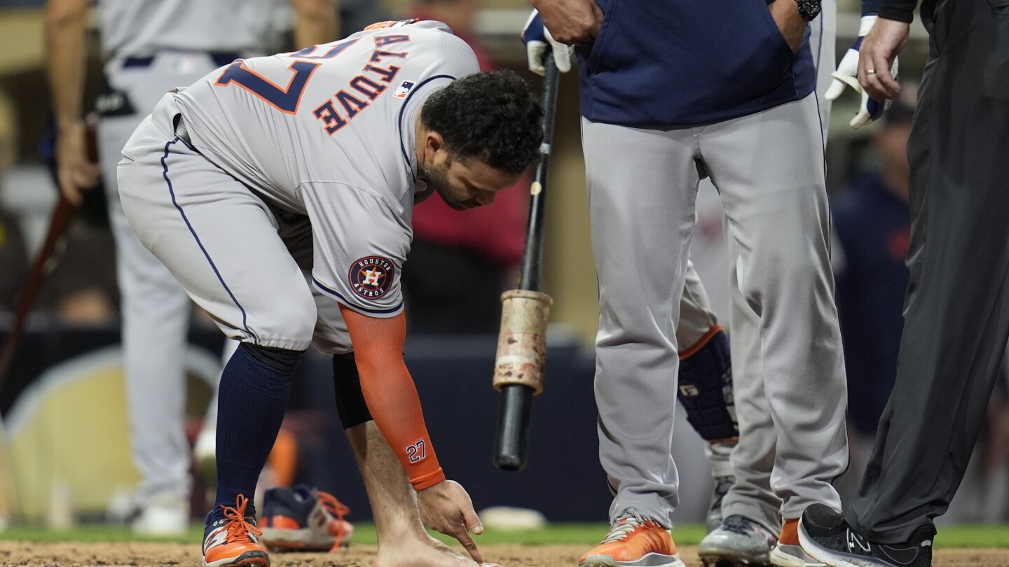 The Astros beat the Padres 4-3 in 10 innings after Jose Altuve was sent off in a wild scene in the 9th inning.