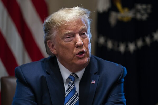 President Donald Trump speaks during a meeting with banking industry executives about the coronavirus, at the White House, Wednesday, March 11, 2020, in Washington. (AP Photo/Evan Vucci)