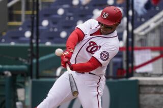 Juan Soto leaves game with shoulder contusion after being hit by