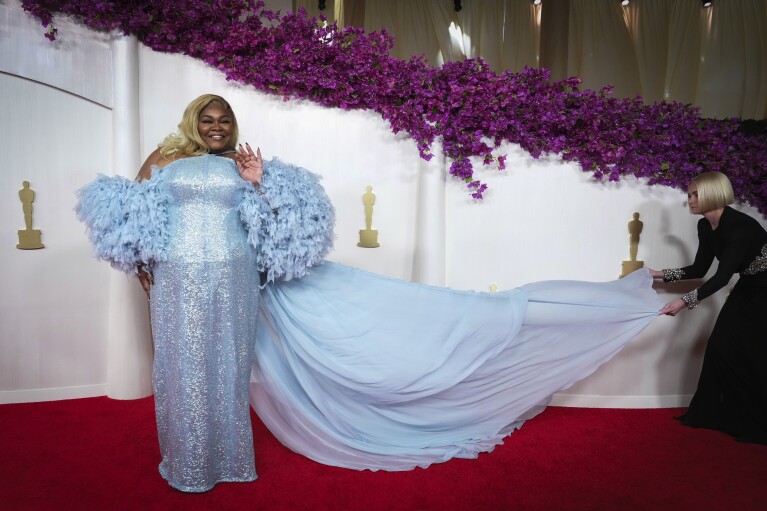 Da'Vine Joy Randolph arrives at the Oscars on Sunday, March 10, 2024, at the Dolby Theatre in Los Angeles. (Photo by Jordan Strauss/Invision/AP)