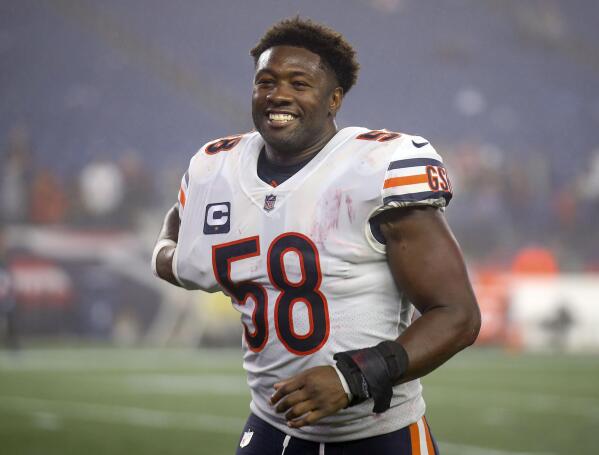 AP source: Bears agree to trade LB Roquan Smith to Ravens