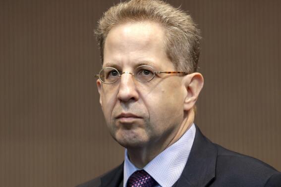 FILE -- Hans-Georg Maassen, then head of the German Federal Office for the Protection of the Constitution, arrives for a public hearing at the parliamentary control committee of the German federal parliament, Bundestag, in Berlin, Germany, Thursday, Oct. 5, 2017. The center-right Christian Democratic Union two weeks ago gave Hans-Georg Maassen an ultimatum to leave the party by Feb. 5, which he ignored. On Monday, party leader Friedrich Merz said the CDU leadership decided unanimously to start expulsion proceedings and withdraw his membership rights with immediate effect. (AP Photo/Michael Sohn, file)