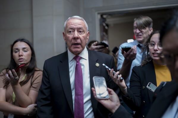 FILE - Rep. Ken Buck, R-Colo., arrives as House Republicans hold a closed-door meeting to vote by secret ballot on their candidate for speaker of the House, at the Capitol in Washington, Oct. 11, 2023. (AP Photo/J. Scott Applewhite, File)