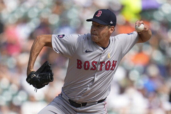 Boston Red Sox pitcher Rich Hill throws against the Detroit Tigers in the fifth inning of a baseball game, Sept. 1, 2024, in Detroit. (AP Photo/Paul Sancya, File)