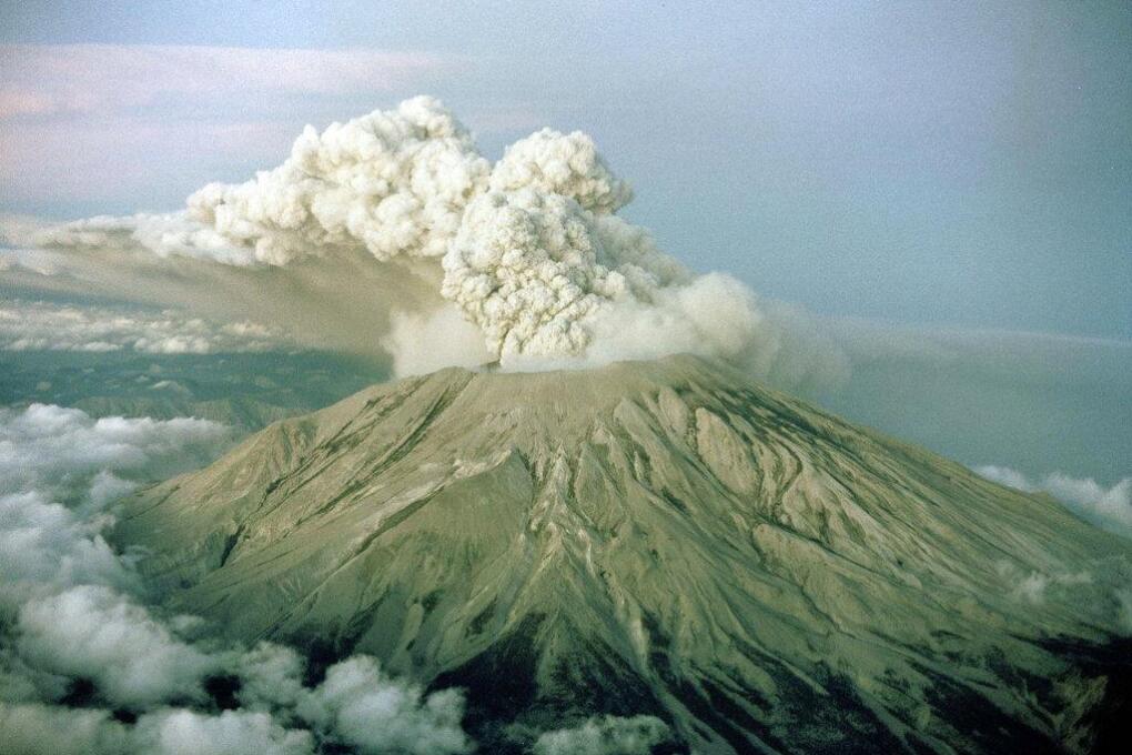 Mount St. Helens in Washington state is shown in various stages of eruption, May 18, 1980. (AP Photo)