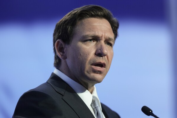Xxx Parties Group Force Video - An anti-Trump video shared by the DeSantis campaign is 'homophobic,' says a  conservative LGBT group | AP News