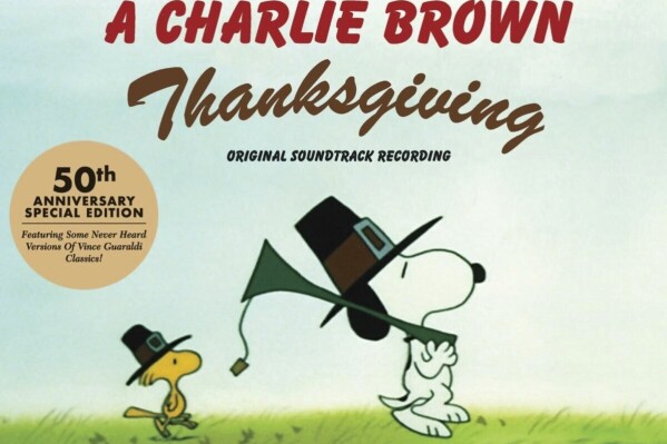 This cover image released by Lee Mendelson Film Productions shows the original soundtrack recording for "A Charlie Brown Thanksgiving" by Vince Guaraldi. (Lee Mendelson Film Productions via AP)