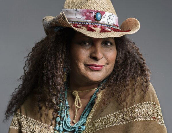 This May 21, 2019 photo shows actress Pam Grier posing in New York to promote her ABC sitcom “Bless This Mess.”  (Photo by Christopher Smith/Invision/AP)