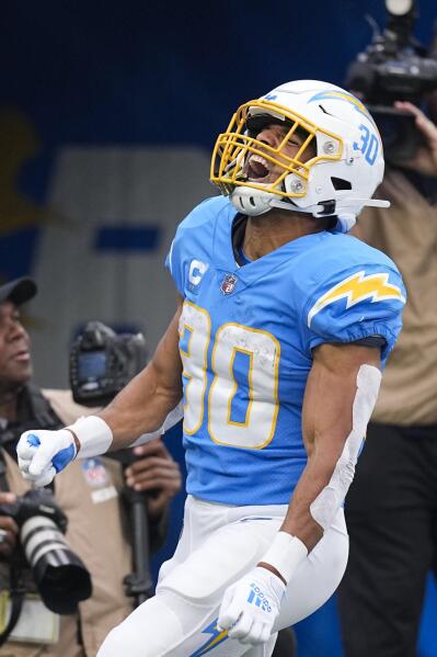 Ekeler has 2 TDs, reaches 100 catches as Chargers rout Rams