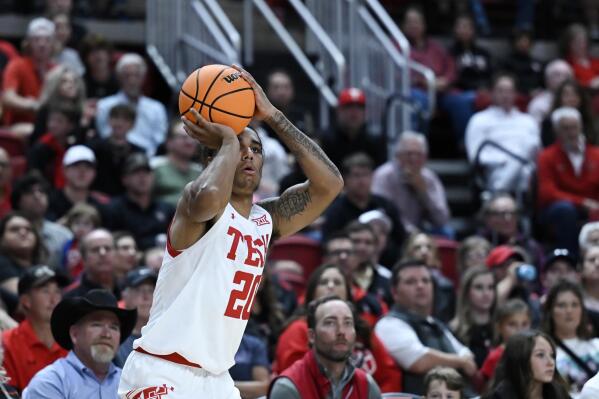 Texas Tech guard Jaylon Tyson (20) shoots against Texas Southern during the first half of an NCAA college basketball game Thursday, Nov. 10, 2022, in Lubbock, Texas. (AP Photo/Justin Rex)