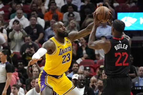 Adebayo has triple-double, Butler scores 28, Heat hold off LeBron and the  Lakers 108-107 | AP News