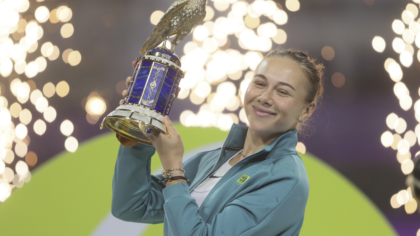 Anisimova beats Ostapenko in Qatar Open final for her biggest title