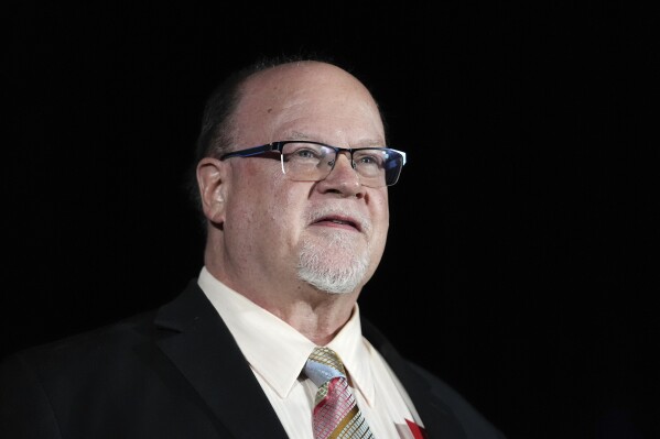 State Sen. Jim Runestad, R-White Lake, attends the Michigan Republican Party Convention, Saturday, Feb. 22, 2025, in Detroit. (AP Photo/Paul Sancya)