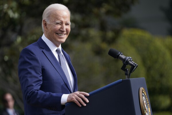 FILE - President Joe Biden speaks after pardoning the national Thanksgiving turkey, during a ceremony at the White House in Washington, Nov. 20, 2023. Biden promised to visit Africa this year, but 2023 is drawing to a close with no trip in sight so far. Nor has Biden given any public indication he plans to attend the U.N. climate conference that starts next week in Dubai. U.S. presidents tend to reveal their priorities through their calendars. Biden has pledged a closer relationship with African countries. (AP Photo/Susan Walsh, File)