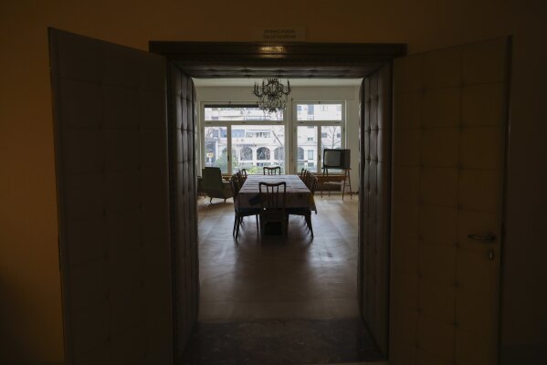 An interior view of Villa 31 where the late communist dictator Enver Hoxha, once a symbol of totalitarian rule used to live, in Tirana, Albania, Friday, Feb. 7, 2025. (AP Photo/Vlasov Sulaj)