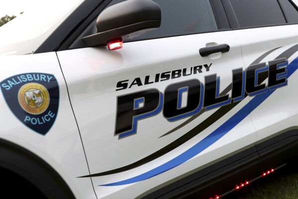 A Salisbury Police car appears on display during National Night Out, Tuesday, August 1, 2023, in Salisbury, Md. The event, hosted by the Salisbury Police Department, aims to promote stronger community relationships and includes a number of organizations that provide support services to families. (APPhoto/Julia Nikhinson)