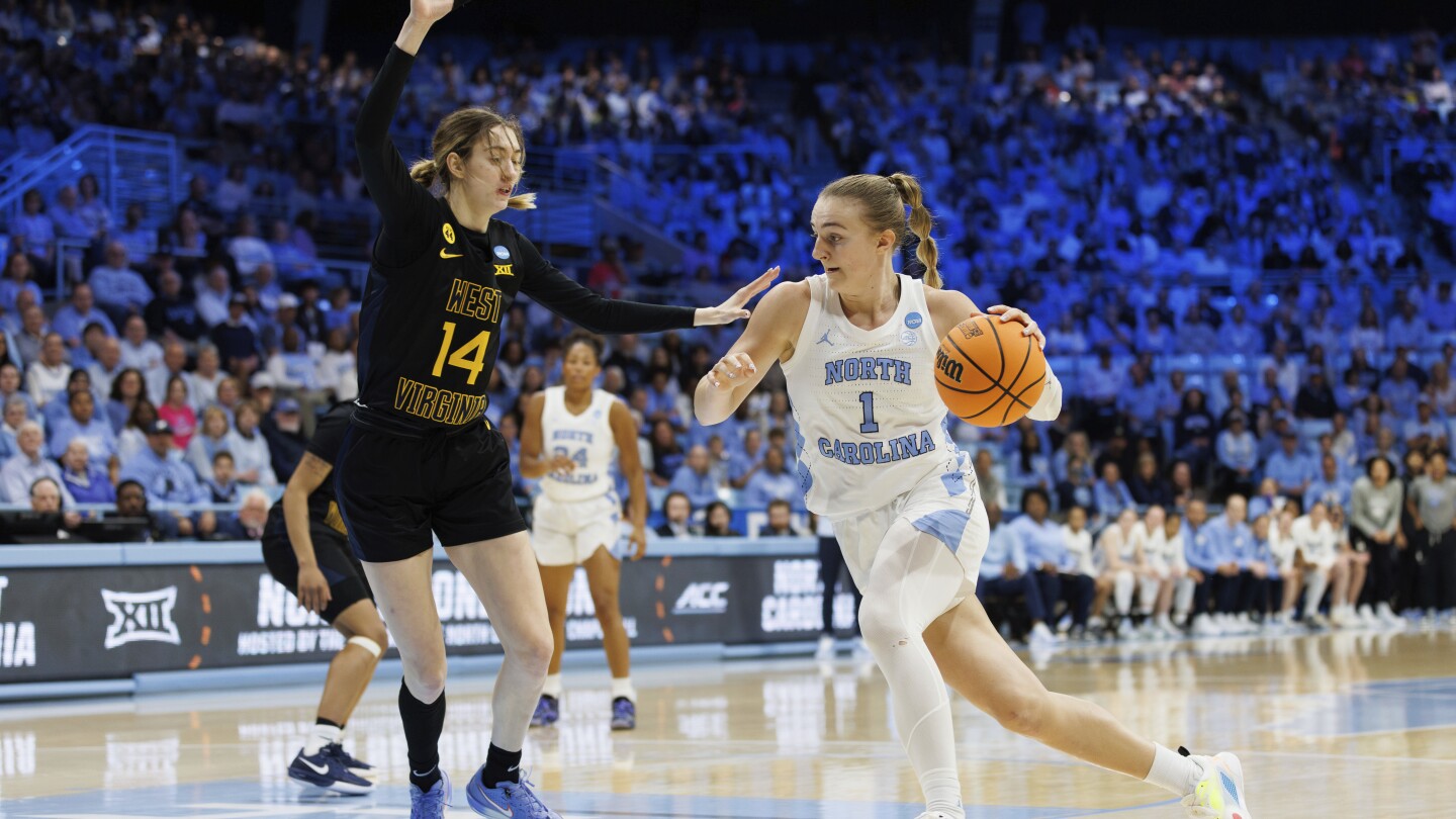 Alyssa Ustby leads UNC past West Virginia 58-47 to set up Sweet 16 meeting with Duke