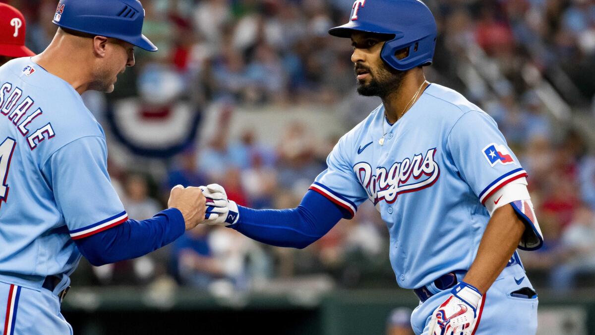 Semien, Perez help Rangers win 2-1 to sweep NL-champ Phils - The