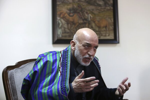 
              Former Afghan President Hamid Karzai speaks during an interview with the Associated Press in Kabul, Afghanistan, Monday, April 17, 2017.  Karzai said that the U.S. is using Afghanistan as a weapons testing ground, calling the recent use of the largest-ever non-nuclear bomb “an immense atrocity against the Afghan people.” Last week, U.S. forces dropped the GBU-43 Massive Ordnance Air Blast (MOAB) bomb in Nangarhar province, reportedly killing 95 militants. (AP Photo/Rahmat Gul)
            