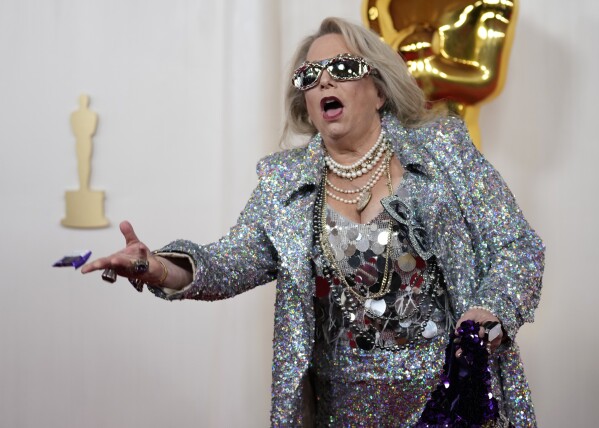 Laura Karpman arrives at the Oscars on Sunday, March 10, 2024, at the Dolby Theatre in Los Angeles. (AP Photo/Ashley Landis)