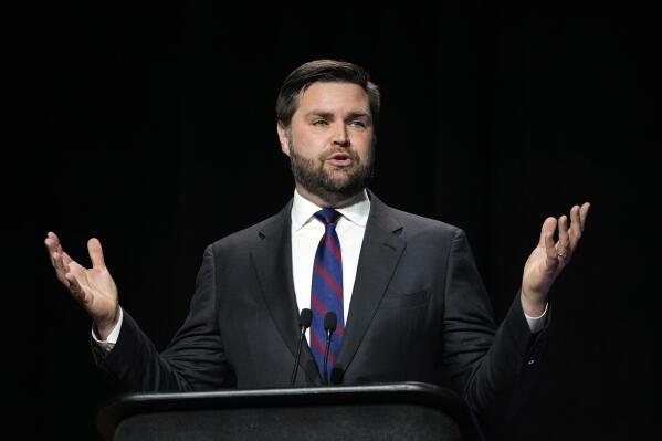 U.S. Senate Republican candidate J.D. Vance answers a question during Ohio's U.S. Senate Republican Primary debate, Monday, March 28, 2022, at Central State University in Wilberforce, Ohio. (Joshua A. Bickel/The Columbus Dispatch via AP, Pool)
