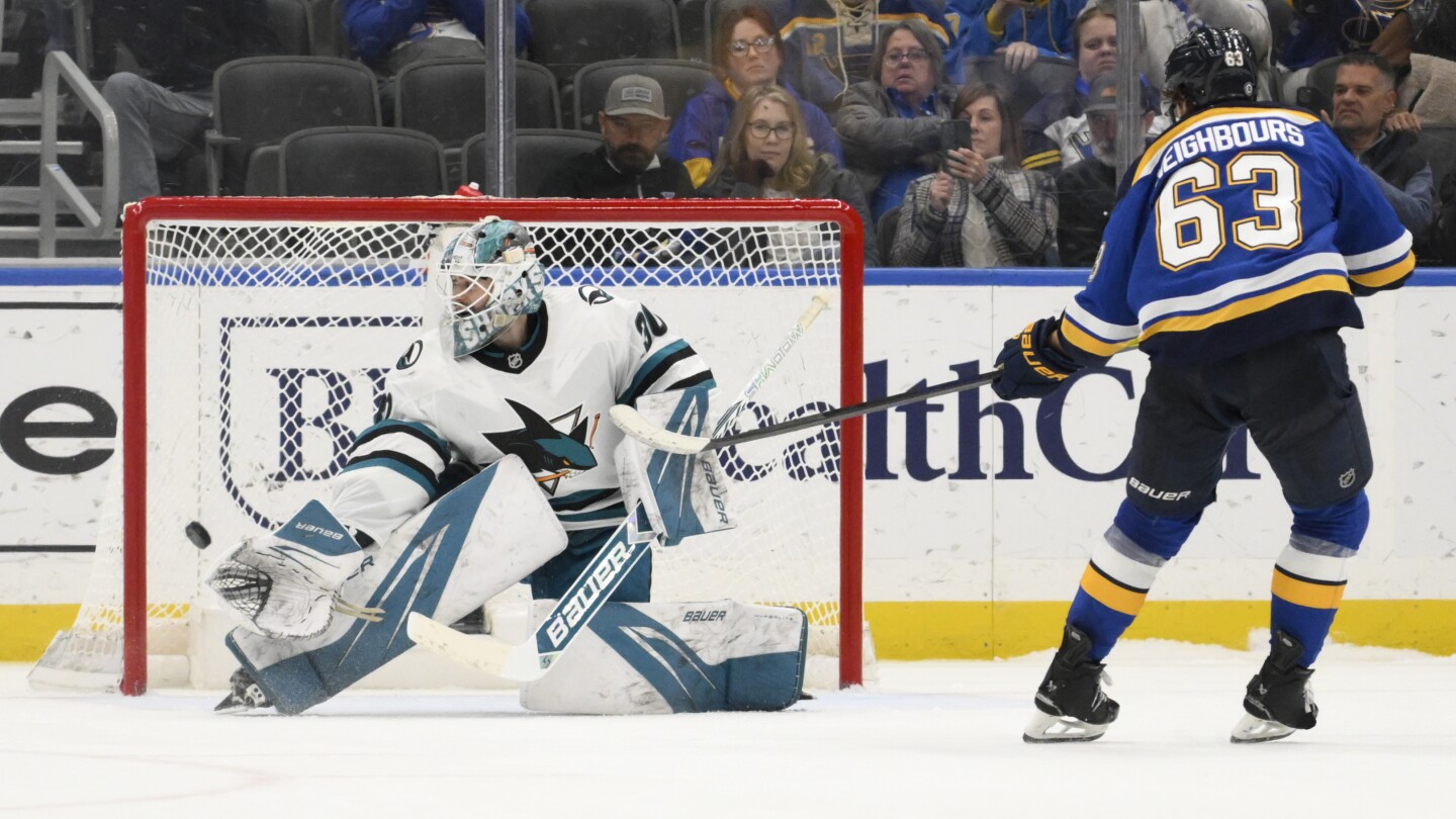 Blues Defeat Sharks 3-2 in Shootout