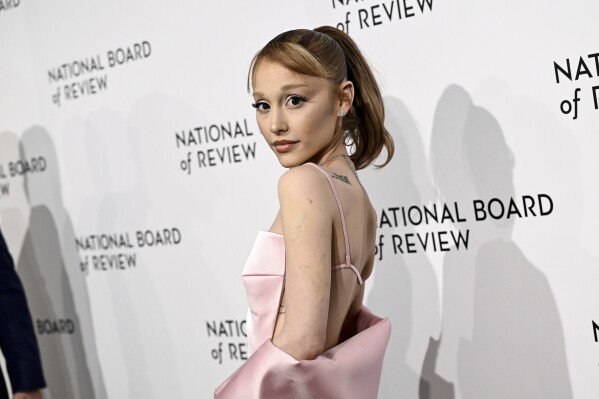 Ariana Grande attends the National Board of Review Awards gala at Cipriani 42nd Street on Tuesday, Jan. 7, 2025, in New York. (Photo by Evan Agostini/Invision/AP)