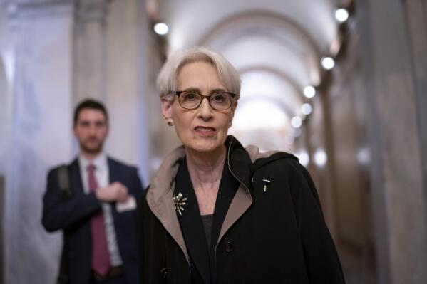 FILE - Deputy Secretary of State Wendy Sherman arrives at the Capitol as senators receive a briefing on the war in Ukraine, in Washington, March 30, 2022. The U.S. is sending a high-profile diplomatic delegation to visit the Solomon Islands led by Sherman and including Ambassador to Australia Caroline Kennedy. (AP Photo/J. Scott Applewhite, File)