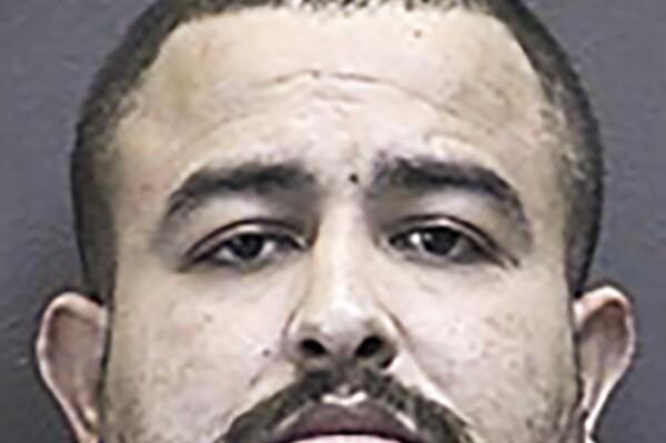 This photo provided by the California Department of Corrections shows Enrique Saucedo, an inmate at the Centinela State Prison in Imperial County, Calif. Saucedo died after being assaulted by two fellow inmates in the recreational yard at the Southern California prison. The death is being investigated as a homicide, state corrections officials said Monday, Jan. 8, 2024. (California Dept. of Corrections via AP)