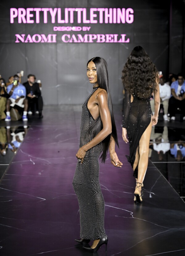 FASHION PHOTOS: Naomi Campbell struts the runway in shimmery